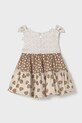 Βρεφικό βαμβακερό φόρεμα Mayoral Newborn 1868.2P.Newborn.PPYH καφέ SS25