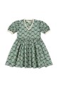 Παιδικό βαμβακερό φόρεμα Konges Sløjd COEUR LACE DRESS GOTS KS102650 τιρκουάζ SS25