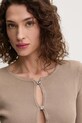 Πλεκτή ζακέτα Guess EDEN καφέ W5RR17.Z34O0