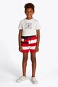 Παιδικό σορτς Tommy Hilfiger με μοτίβο κόκκινο KB0KB09470.128.176.PPYA