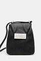 Δερμάτινη τσάντα MM6 Maison Margiela λείο δέρμα μαύρο SB6WG0013