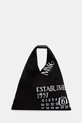 Βαμβακερή τσάντα MM6 Maison Margiela υφασμάτινο μαύρο S54WD0039.P7260