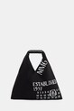 Βαμβακερή τσάντα MM6 Maison Margiela υφασμάτινο μαύρο SB6WD0013.P7260