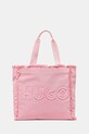 Τσάντα HUGO υφασμάτινο ροζ 50541867