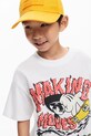 Παιδικό βαμβακερό μπλουζάκι Desigual x Disney 25SBTK14 λευκό