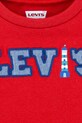 Αγορίστικα Μωρό βαμβακερό μπλουζάκι Levi's LOGO CHAMBRAY APPLIQUE TEE 6EM317 κόκκινο