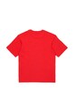 Παιδικό βαμβακερό μπλουζάκι Diesel TMARCUS OVER T-SHIRT J02022 κόκκινο SS25