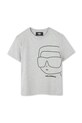Παιδικό βαμβακερό μπλουζάκι Karl Lagerfeld Z30425.162.174 γκρί SS25