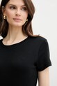 Βαμβακερό μπλουζάκι Marella LANGUE μαύρο 2513971025