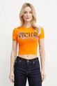 Μπλουζάκι Versace Jeans Couture κανονικό πορτοκαλί 78HAHC05.CJ02C