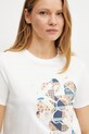 Βαμβακερό μπλουζάκι Weekend Max Mara λευκό 2515971051600