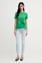 Βαμβακερό μπλουζάκι Tommy Hilfiger WW0WW44559 πράσινο SS25