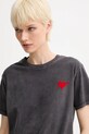 Βαμβακερό μπλουζάκι The Kooples γκρί FTSC30036K