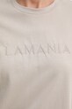 Βαμβακερό μπλουζάκι La Mania MELANIE.T.SHIRT μπεζ