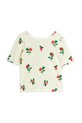 Παιδικό βαμβακερό μπλουζάκι Mini Rodini Lingonberries 2522011311 μπεζ SS25