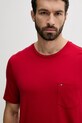Ρούχα Βαμβακερό μπλουζάκι Tommy Hilfiger MW0MW37283 κόκκινο