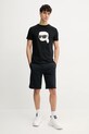 Βαμβακερό μπλουζάκι Karl Lagerfeld 552251.755073 μαύρο SS25