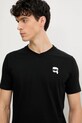 Βαμβακερό μπλουζάκι Karl Lagerfeld μαύρο 552224.755021