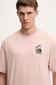 Βαμβακερό μπλουζάκι The North Face Mountain Cleanup ροζ NF0A8C4DLK61