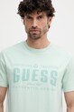 Βαμβακερό μπλουζάκι Guess πράσινο M5GI27.KBW41
