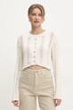 Πλεκτή ζακέτα Answear Lab μπεζ 4348Z.TWK